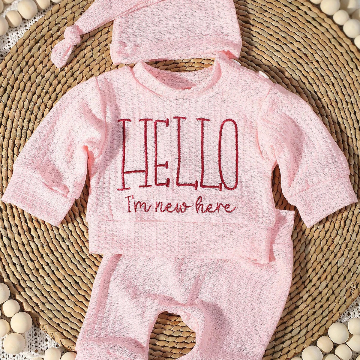 Newborn Unisex Jumpsuit with Hat 0-3M