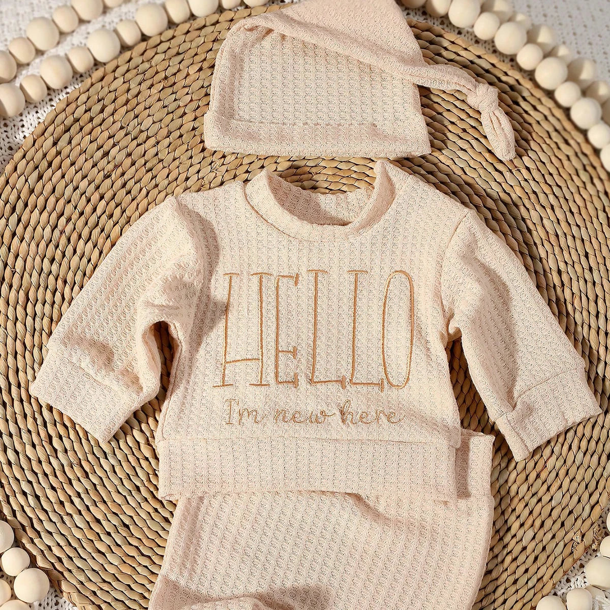 Newborn Unisex Jumpsuit with Hat 0-3M